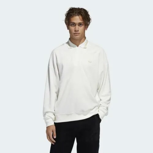 Мужская рубашка Adidas Bouclette на молнии 1/4, кремовый белый