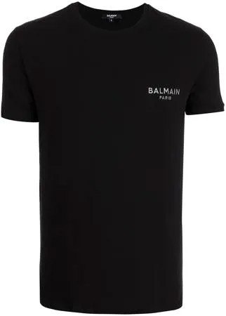 Balmain футболка с вышитым логотипом