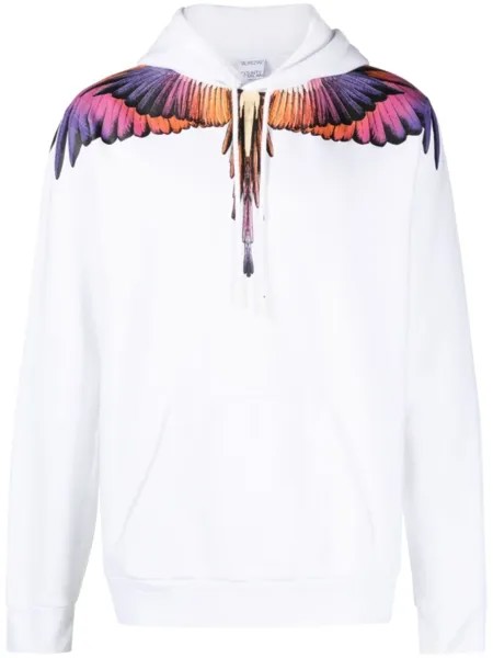 Marcelo Burlon County of Milan худи из органического хлопка с принтом Wings, белый
