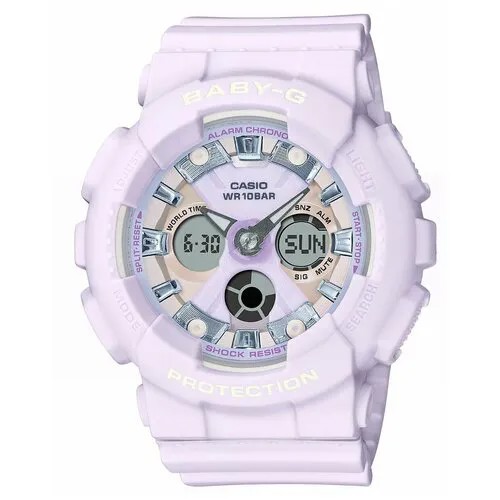 Наручные часы CASIO Baby-G, белый, фиолетовый