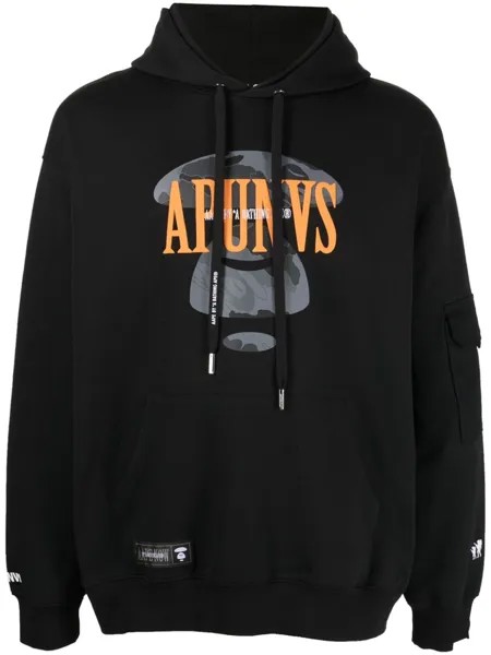 Худи со вставками и логотипом AAPE BY *A BATHING APE, черный