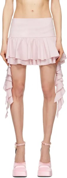 Розовая мини-юбка с оборками Blumarine
