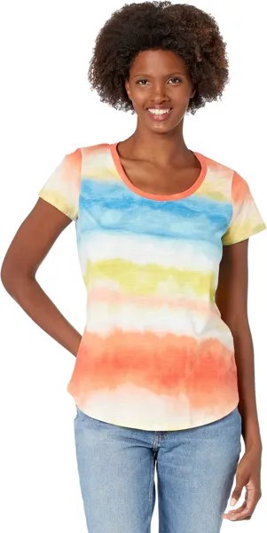 Футболка Vince Camuto Short Sleeve Scoop Neck Ombre Reflect, цвет Passion Fruit