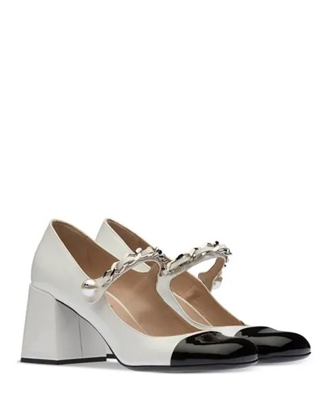 Женские туфли-лодочки Calzature Donna с капюшоном и носком Miu Miu, цвет White
