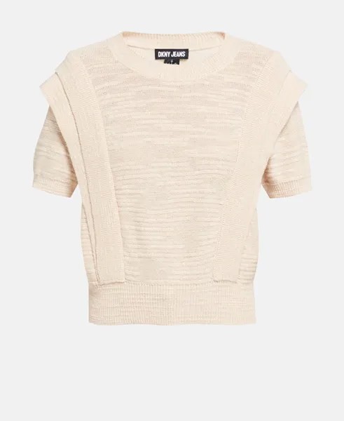 Пуловер с короткими рукавами DKNY, песочный