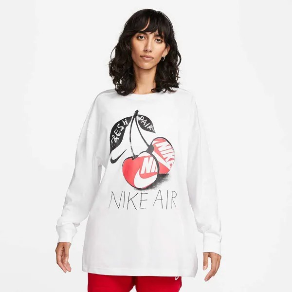 Рубашка с длинным рукавом NSW OC 3 OVERSIZED LONGSLEEVE WOMENS Nike, цвет Weiß/Schwarz