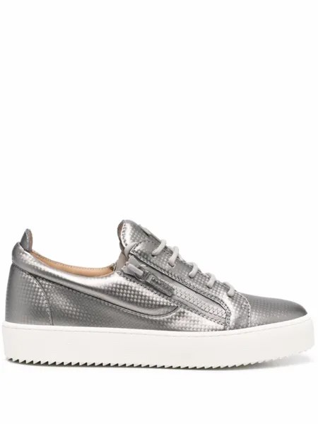 Giuseppe Zanotti кеды с эффектом металлик, серебристый