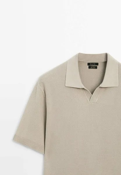 Рубашка поло Massimo Dutti, светло-коричневый