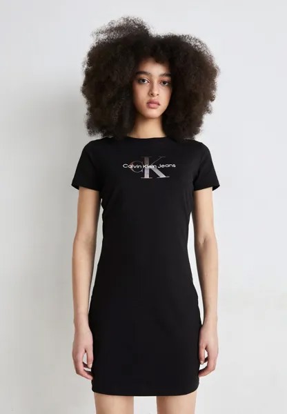 Платье из джерси Diffused Monologue Dress Calvin Klein Jeans, черный