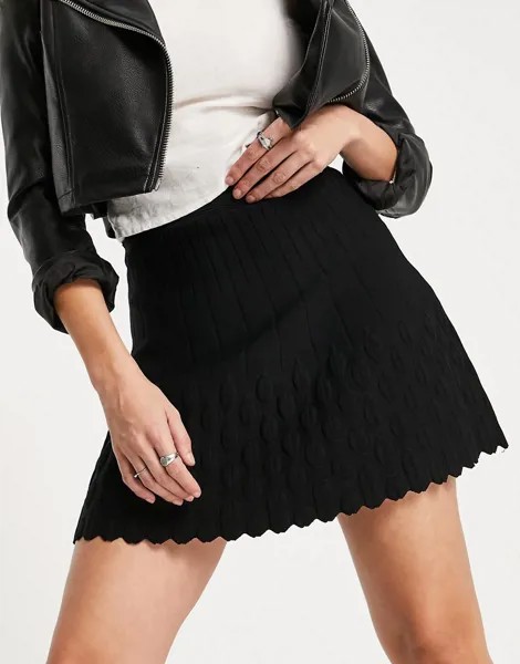 Плиссированная черная юбка от комплекта Y.A.S-Черный цвет