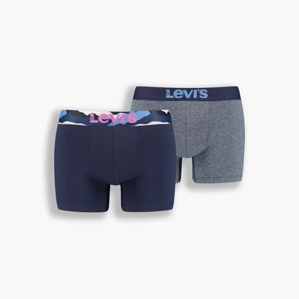 Боксеры мужские Levi's Printed Waistband Boxer Brief 2P разноцветные S