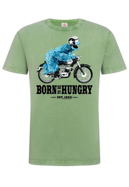 Футболка Logoshirt Sesamstrasse Krümelmonster Motorrad, светло-зеленый
