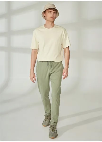 Мужские брюки узкого кроя цвета хаки с нормальной талией и двойными штанинами Brooks Brothers