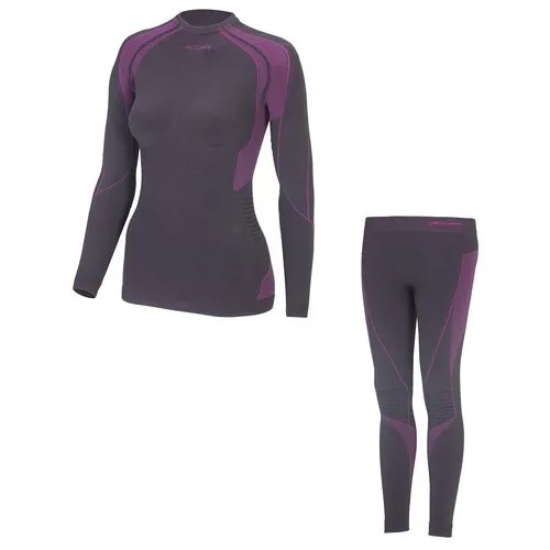 Комплект женский Accapi Polar Bear Sport AA747_AA744, футболка + штаны, чёрный, розовый, XS/S