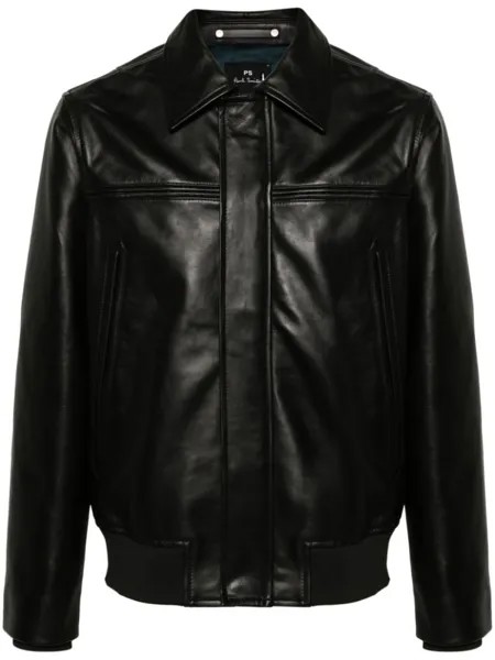 Кожаный бомбер PS Paul Smith, черный