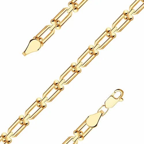 Цепь Diamant online, красное золото, 585 проба, длина 40 см, средний вес 7.96 г, золотой
