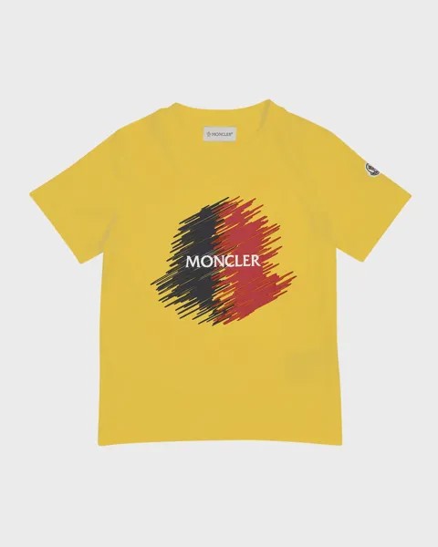 Футболка с короткими рукавами и графическим принтом Scribble для мальчиков Moncler, цвет Maize
