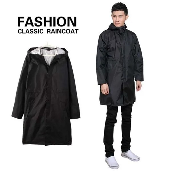 Ветровка для рыбалки, мужские куртки-пончо, черная непромокаемая куртка, водонепроницаемый длинный черный/синий плащ-дождевик B50