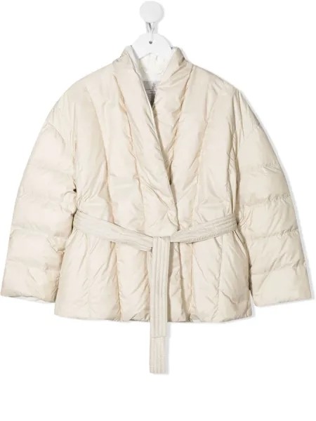 Brunello Cucinelli Kids пуховик с завязками