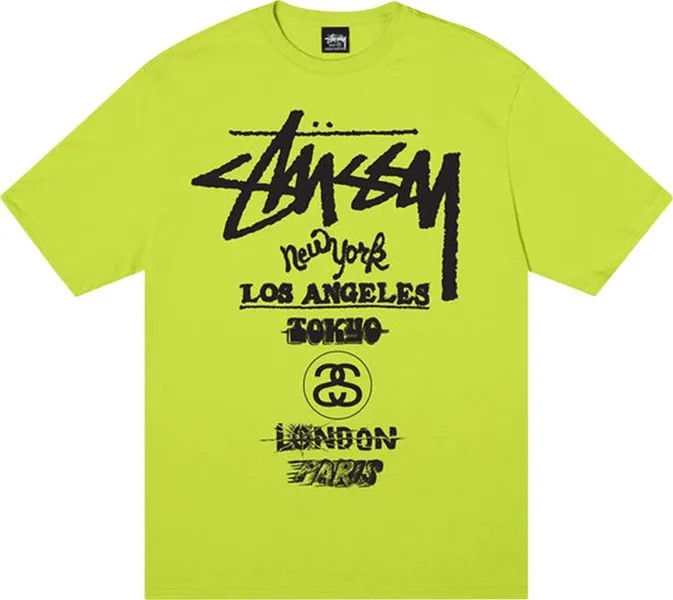 Футболка Stussy Tour Tee 'Keylime', зеленый