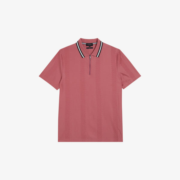 Рубашка-поло orbite из эластичного хлопка с контрастной отделкой Ted Baker, розовый