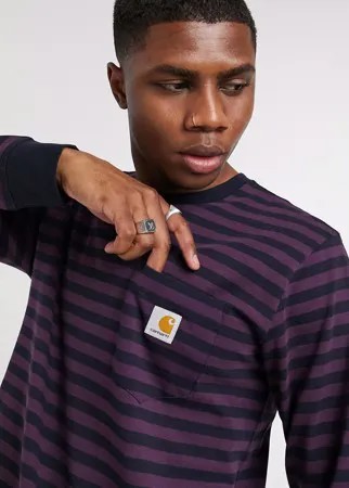 Темно-синий лонгслив в полоску Carhartt WIP