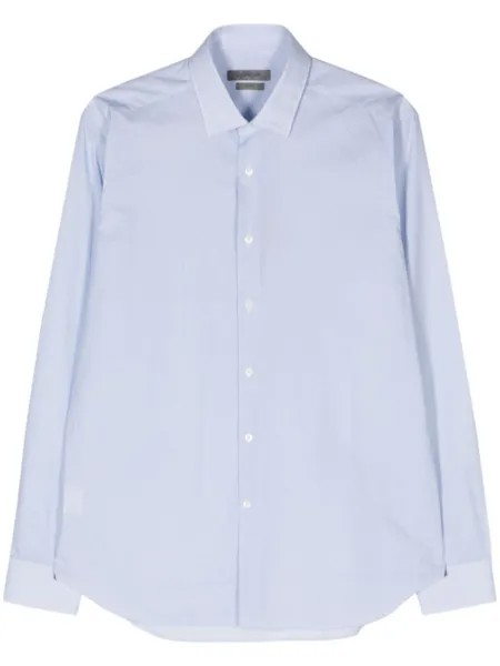 Хлопковая рубашка в горошек Corneliani, синяя