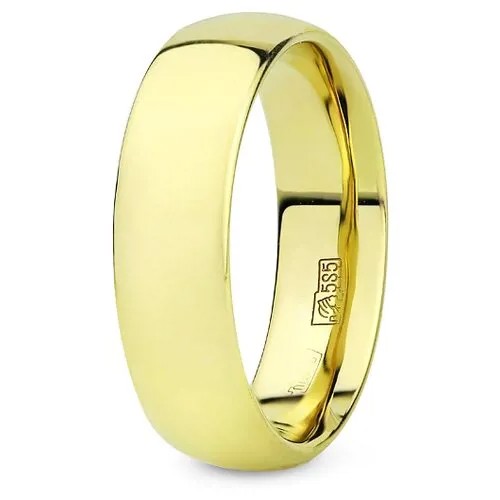 Кольцо обручальное Юверос, желтое золото, 585 проба, размер 16.5, желтый