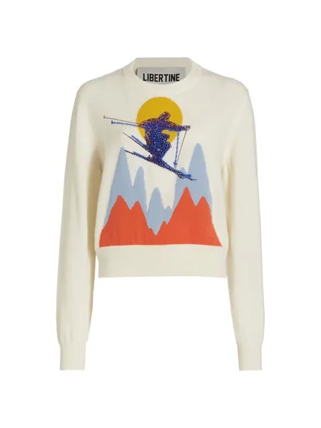Свитер лыжника, украшенный бисером Libertine