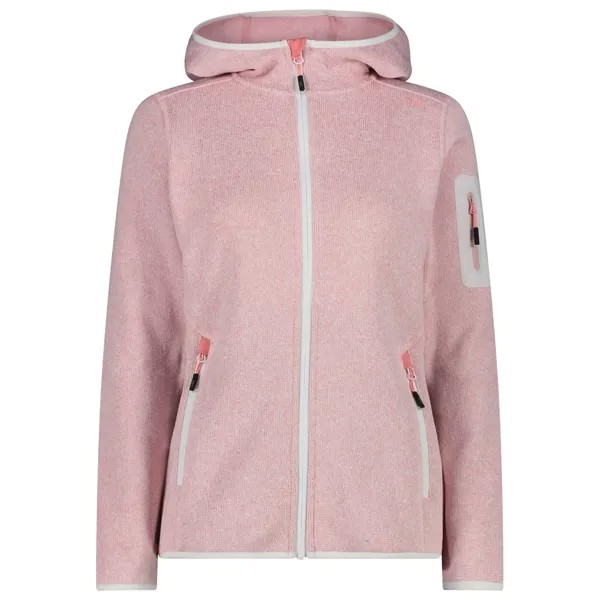 Флисовая жилетка Cmp Women's Fix Hood Jacquard Knitted 3H19826, цвет Rose/Bianco