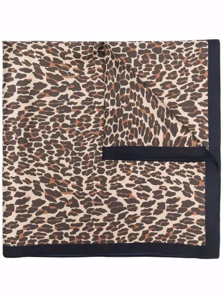 Tory Burch шелковый платок с леопардовым принтом