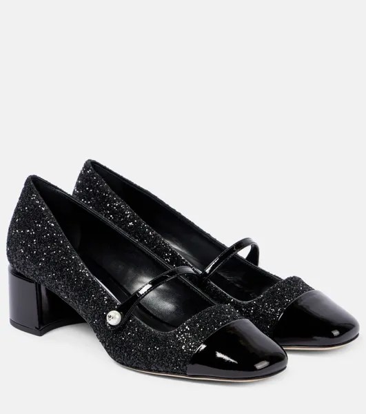 Туфли Elisa с блестками Mary Jane Jimmy Choo, черный