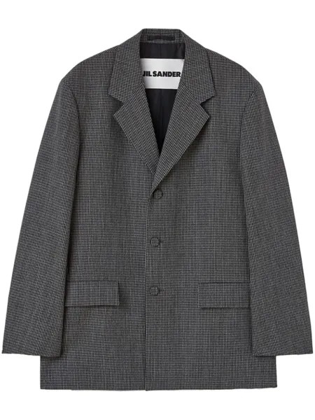 Jil Sander однобортный пиджак строгого кроя, зеленый