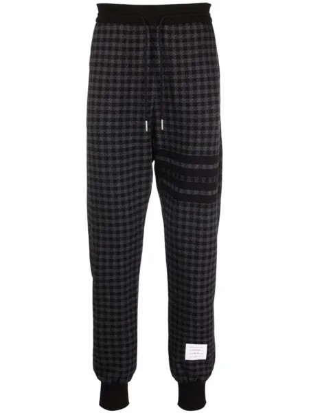 Thom Browne спортивные брюки в ломаную клетку, черный