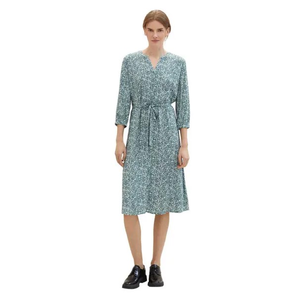 Платье Tom Tailor Printed With Belt, зеленый