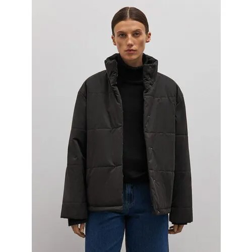 Куртка  GATE31, демисезон/зима, средней длины, силуэт прямой, подкладка, карманы, без капюшона, размер S, черный