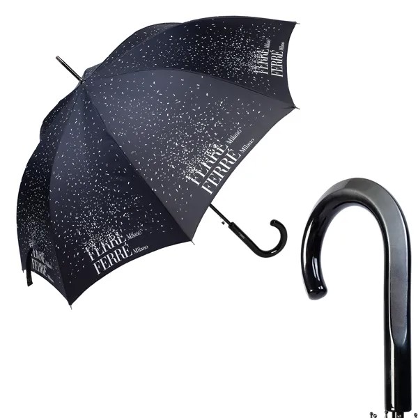 Зонт-трость женский полуавтоматический Ferre 6033-LA рlacer black