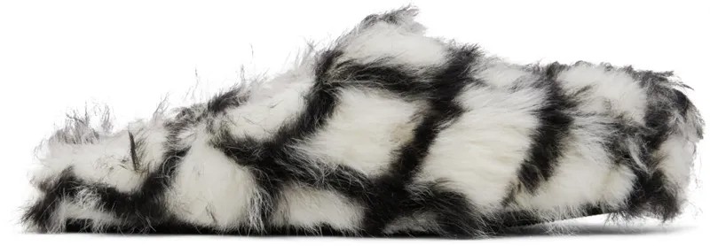 Бело-черные лоферы-сабо Fussbet Marni