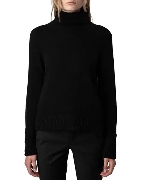 Bijoux Boxy Fit из кашемира и ампер; Шерстяной свитер Zadig & Voltaire, цвет Black