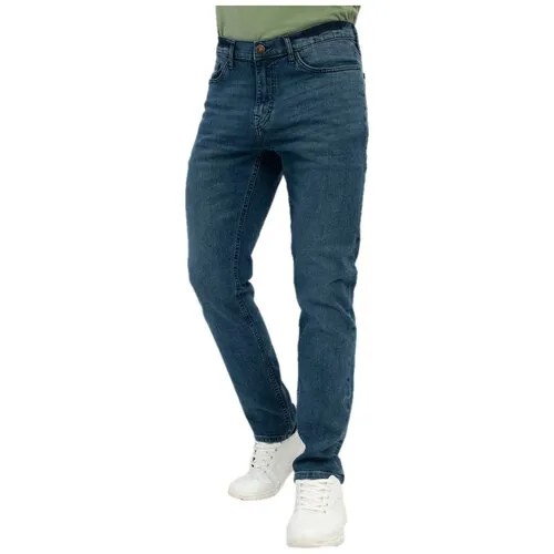 Джинсы зауженные Lee Cooper, полуприлегающий силуэт, средняя посадка, стрейч, размер 34/34, синий