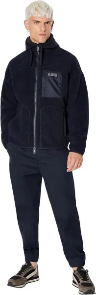 Куртка Collegiate Teddy Fleece Armani Exchange, темно-синий