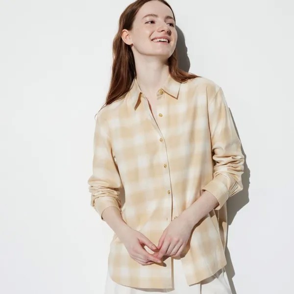 Рубашка Uniqlo Soft Brushed, бежевый