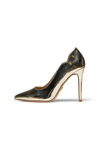 Золотые туфли-лодочки на каблуке с эффектом металлик 'Inisa' Novo, золото