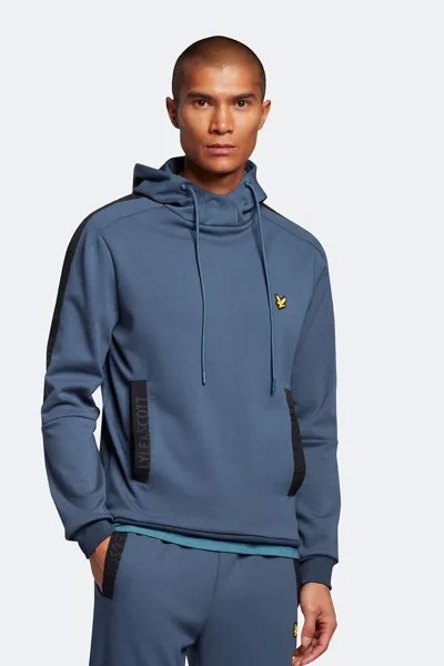 Синяя толстовка с карманом и логотипом Lyle & Scott, синий