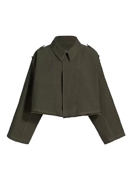 Укороченная спортивная куртка из парусины Mm6 Maison Margiela, серый