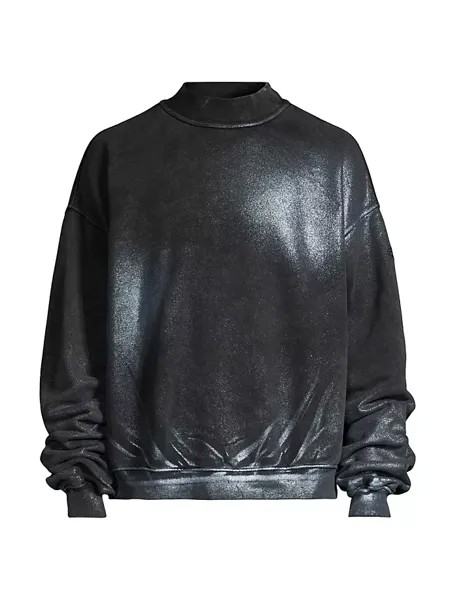 Хлопковый свитер свободного кроя Alexan Diesel, черный