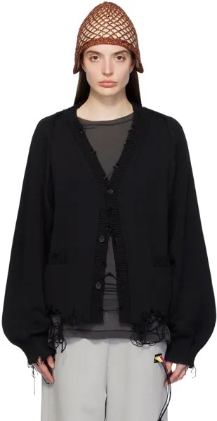 Черный кардиган с двусторонними рукавами Doublet, цвет Black