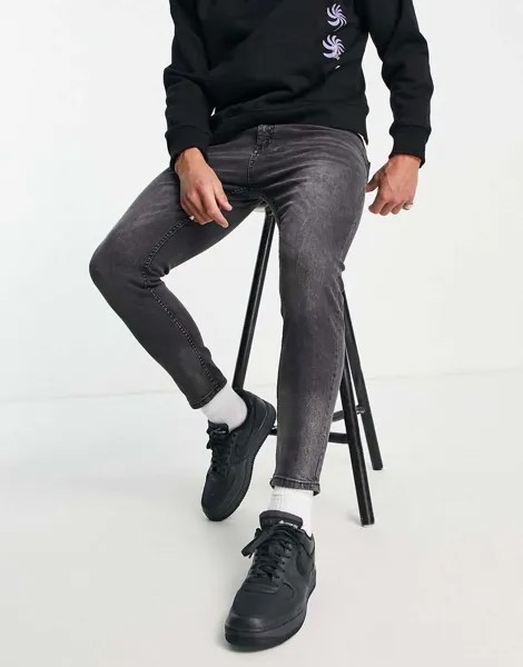 Темно-серые джинсы-морковки Pull&Bear