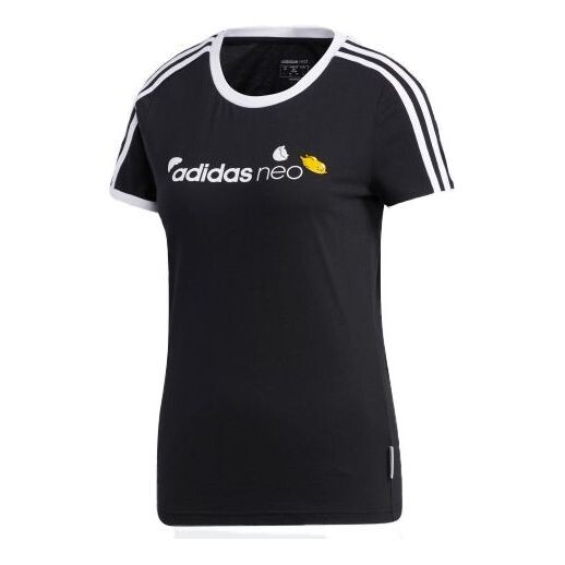 Футболка нео- кроссовер спортивные с коротким рукавом Adidas, черный