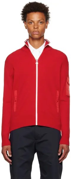 Красный свитер на молнии Moncler